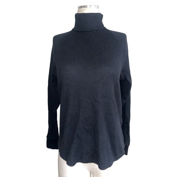 Everlane The Organic Cotton Turtleneck Waffle Tee in Black Small New Womens Top - Picture 5 of 10